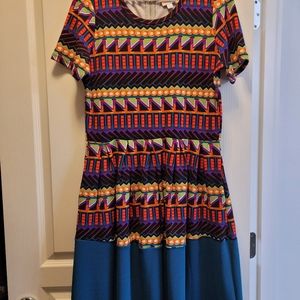 Lularoe Dresses | Lularoe Aztec Amelia Dress | Color: Green/Purple | Size: XL